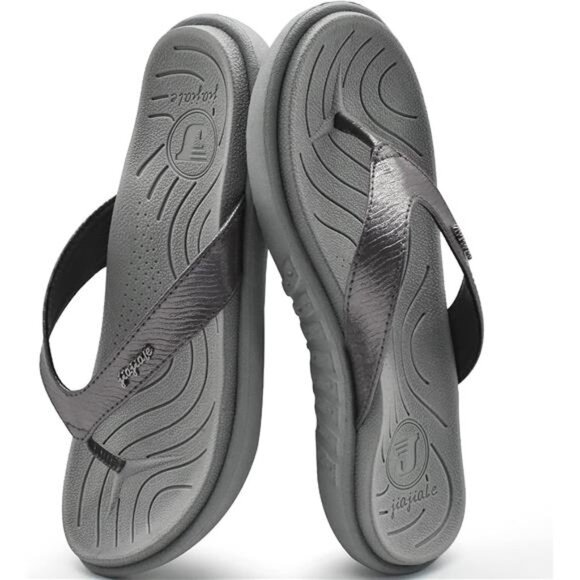 Womens Fashion Orthotic Flip Flops Ladies Slip On Lightweight Comfortable Thick - Picture 2 of 7